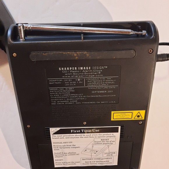 Sharper Image Design SI687 Travel CD AM FM Radio Alarm Clock & Sound Soother - Picture 13 of 16